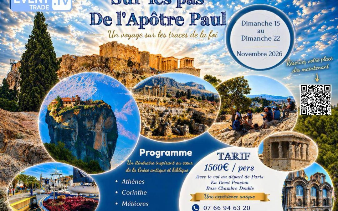 Voyage en Grece : Sur les pas de Paul Novembre 2026